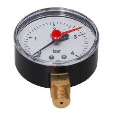 Манометр радиальный MVI, до 4 бар, D63 мм, с нижним подключением G1/4 Манометр радиальный MVI, до 4 бар, D63 мм, с нижним подключением G1/4