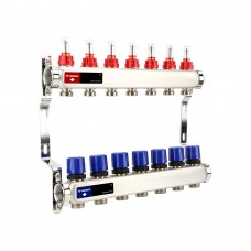 Группа коллекторная с расходомерами VARMEGA VM15107 ВР 1", на 7 контуров 3/4" EK, нерж. сталь Группа коллекторная с расходомерами VARMEGA VM15107 ВР 1", на 7 контуров 3/4" EK, нерж. сталь