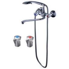 Смеситель для ванны лат. длин. плоский S-излив встроен.диверт. КС 8706244 Смеситель для ванны лат. длин. плоский S-излив встроен.диверт. КС 8706244