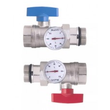 Кран прямой+тройник под термометр+термометр красная и синяя бабочка GAPPO (1/20 ) Кран прямой+тройник под термометр+термометр красная и синяя бабочка GAPPO (1/20 )