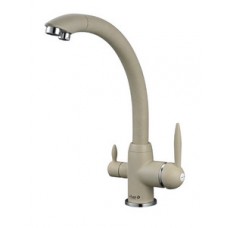 Смеситель для кухни лат. на гайке биканальный излив песочный G-LAUF GOP18-A093KS Смеситель для кухни лат. на гайке биканальный излив песочный G-LAUF GOP18-A093KS
