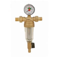 Фильтр промывной для холодной воды с манометром Ø1/2" нар./нар. GAPPO Фильтр промывной для холодной воды с манометром Ø1/2" нар./нар. GAPPO