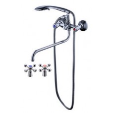 Смеситель для ванны лат. длин. кругл. S-излив встроен.диверт. КС 87174 Смеситель для ванны лат. длин. кругл. S-излив встроен.диверт. КС 87174