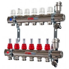 Коллекторная группа (латунь) с расходомерами с ВО и дренажными кранами 8 выходов Ø1" VALTEC (1) Коллекторная группа (латунь) с расходомерами с ВО и дренажными кранами 8 выходов Ø1" VALTEC (1)