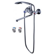 Смеситель для ванны лат. длин. плоский L-излив встроен.диверт. КС 8706254 Смеситель для ванны лат. длин. плоский L-излив встроен.диверт. КС 8706254