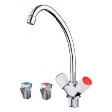 Смеситель для кухни лат. на гайке средн.излив КС 45064 Смеситель для кухни лат. на гайке средн.излив КС 45064