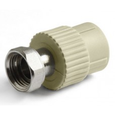 Муфта комб. с метал. встав. и нак. гайкой PP-R Ø20х1/2" PRO AQUA Серый (4/160) Муфта комб. с метал. встав. и нак. гайкой PP-R Ø20х1/2" PRO AQUA Серый (4/160)