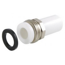 Штуцер с нак. гайкой нар.р. PP-R Ø25x1" VALTEC Белый (10/150) Штуцер с нак. гайкой нар.р. PP-R Ø25x1" VALTEC Белый (10/150)