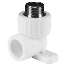 Уголок комб. с креплением нар.р. PP-R Ø20х1/2" VALFEX Белый (20/80) Уголок комб. с креплением нар.р. PP-R Ø20х1/2" VALFEX Белый (20/80)