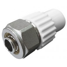 Муфта комб. PPR-PE труб Ø20х16" VALFEX Белый (50/200) Муфта комб. PPR-PE труб Ø20х16" VALFEX Белый (50/200)