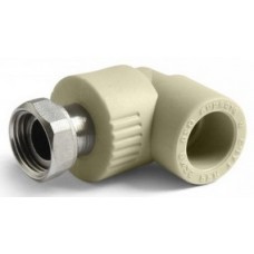 Уголок комб. с нак. гайкой PP-R Ø20х1/2" PRO AQUA Серый (20/100) Уголок комб. с нак. гайкой PP-R Ø20х1/2" PRO AQUA Серый (20/100)