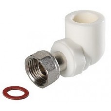 Уголок комб. с нак. гайкой PP-R Ø20х3/4" VALTEC Белый (10/150) Уголок комб. с нак. гайкой PP-R Ø20х3/4" VALTEC Белый (10/150)