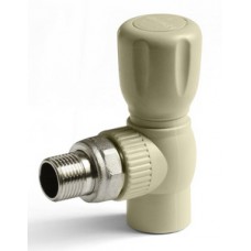 Кран шаровой с полусгоном PP-R угловой Ø25х3/4" PRO AQUA Серый (45)