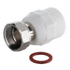 Муфта комб. с метал. встав. и нак. гайкой PP-R Ø32х1" VALTEC Белый Муфта комб. с метал. встав. и нак. гайкой PP-R Ø32х1" VALTEC Белый