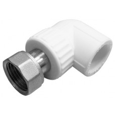 Уголок комб. с нак. гайкой PP-R Ø20х3/4" VALFEX Белый (20/80) Уголок комб. с нак. гайкой PP-R Ø20х3/4" VALFEX Белый (20/80)