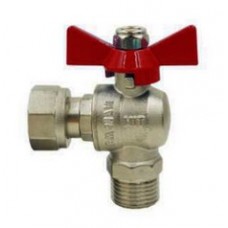 Кран шар. угл. с накидной гайкой ник. Ø3/4" нар. /внутр. бабочка TIM Кран шар. угл. с накидной гайкой ник. Ø3/4" нар. /внутр. бабочка TIM