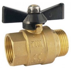 Кран шар. Ø1/2" внутр./нар. бабочка TIM (100) Кран шар. Ø1/2" внутр./нар. бабочка TIM (100)