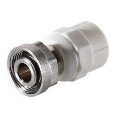 Муфта комб. с метал. встав. и нак. гайкой PP-R Ø20х евроконус VALTEC Белый (10/170) Муфта комб. с метал. встав. и нак. гайкой PP-R Ø20х евроконус VALTEC Белый (10/170)