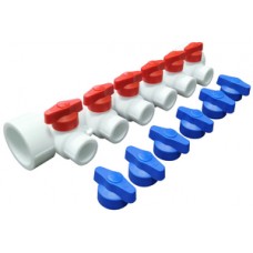 Коллектор универ. PP-R с отсечными кранами Ø40х20 6 вых. VALFEX Белый (1/6) Коллектор универ. PP-R с отсечными кранами Ø40х20 6 вых. VALFEX Белый (1/6)