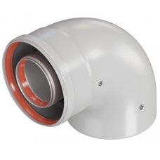 Колено 90° Ø60/100мм (коаксиальное) промежут.(наружный Ø100мм мама/папа) однонаправленный KRATS Колено 90° Ø60/100мм (коаксиальное) промежут.(наружный Ø100мм мама/папа) однонаправленный KRATS