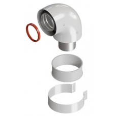 Колено 90° Ø60/100мм (коаксиальное) промежуточное (наружный Ø100мм папа/папа) KRATS Колено 90° Ø60/100мм (коаксиальное) промежуточное (наружный Ø100мм папа/папа) KRATS