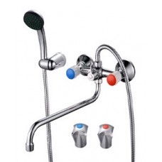 Смеситель для ванны лат. длин. кругл. S-излив встроен.диверт. КС 85162 Смеситель для ванны лат. длин. кругл. S-излив встроен.диверт. КС 85162