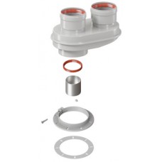 Адаптер "штаны" Ø60/100х80мм для перехода на разд. дымоуд. (компл:фланец, втулка D60 L-50) KRATS Адаптер "штаны" Ø60/100х80мм для перехода на разд. дымоуд. (компл:фланец, втулка D60 L-50) KRATS