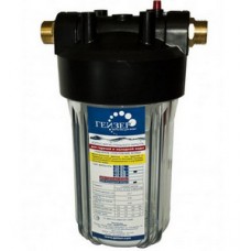 Корпус магистр. фильтра 10"BB Ø1" прозрачный, пласт.крепл. ГЕЙЗЕР Корпус магистр. фильтра 10"BB Ø1" прозрачный, пласт.крепл. ГЕЙЗЕР