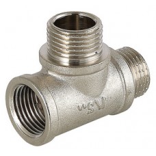 Тройник нар./нар./ внутр. Ø1/2" никель VALFEX (100/5) Тройник нар./нар./ внутр. Ø1/2" никель VALFEX (100/5)