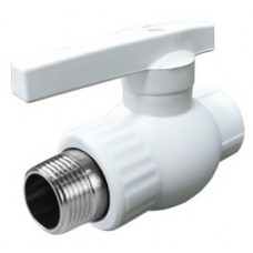 Кран шаровой нар.р. PP-R Ø25х3/4" VALFEX Белый (40/10) Кран шаровой нар.р. PP-R Ø25х3/4" VALFEX Белый (40/10)
