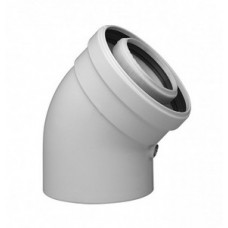 Колено PP-R 45° Ø60/100мм (коаксиальное) Колено PP-R 45° Ø60/100мм (коаксиальное)