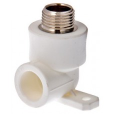 Уголок комб. с креплением нар.р. PP-R Ø20х1/2" VALTEC Белый (10/190) Уголок комб. с креплением нар.р. PP-R Ø20х1/2" VALTEC Белый (10/190)