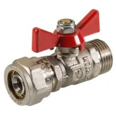 Кран шаровой цанга наружная резьба Ø16х1/2" бабочка VALTEC (16/256) Кран шаровой цанга наружная резьба Ø16х1/2" бабочка VALTEC (16/256)