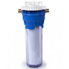 Корпус магистр. фильтра 10"SL Ø1/2" х3/4" прозрачный, пласт.крепл. ГЕЙЗЕР Корпус магистр. фильтра 10"SL Ø1/2" х3/4" прозрачный, пласт.крепл. ГЕЙЗЕР