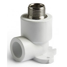 Уголок комб. с креплением нар.р. PP-R Ø20х1/2" PRO AQUA Белый (10/120) Уголок комб. с креплением нар.р. PP-R Ø20х1/2" PRO AQUA Белый (10/120)