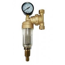 Фильтр промывной для хол.воды с манометром Ø1/2 " с поворотн. фланцем нар./нар. TIM (1/20) Фильтр промывной для хол.воды с манометром Ø1/2 " с поворотн. фланцем нар./нар. TIM (1/20)