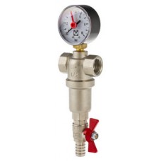 Фильтр промывной с манометром Ø3/4" VALTEC (1/24) Фильтр промывной с манометром Ø3/4" VALTEC (1/24)