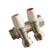 Коллектор с регулирующими вентилями 2 выхода Ø1"х16 цанга TIM (20) Коллектор с регулирующими вентилями 2 выхода Ø1"х16 цанга TIM (20)