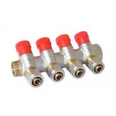 Коллектор с регулирующими вентилями 2 вых. Ø1"х16 цанга VIEIR (24) Коллектор с регулирующими вентилями 2 вых. Ø1"х16 цанга VIEIR (24)