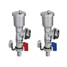 Тройник концевой с ВО и слив. кран. для под. и обр. контура для коллекторных групп Ø1" TIM (50) Тройник концевой с ВО и слив. кран. для под. и обр. контура для коллекторных групп Ø1" TIM (50)