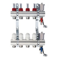 Коллекторная группа (латунь) с расходомерами с ВО и дренажными кранами 7 выходов Ø1" TIM (2) Коллекторная группа (латунь) с расходомерами с ВО и дренажными кранами 7 выходов Ø1" TIM (2)