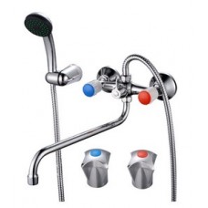 Смеситель для ванны лат. длин. кругл. S-излив встроен.диверт. КС 85062 Смеситель для ванны лат. длин. кругл. S-излив встроен.диверт. КС 85062