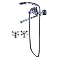 Смеситель для ванны лат. длин. плоский. L-излив встроен.диверт. КС 8707254 Смеситель для ванны лат. длин. плоский. L-излив встроен.диверт. КС 8707254