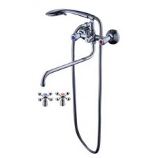 Смеситель для ванны лат. длин. кругл. S-излив встроен.диверт. КС 87074 Смеситель для ванны лат. длин. кругл. S-излив встроен.диверт. КС 87074