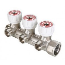 Коллектор с регулирующими вентилями 3 выхода Ø3/4"х1/2" нар.р. VALTEC Коллектор с регулирующими вентилями 3 выхода Ø3/4"х1/2" нар.р. VALTEC