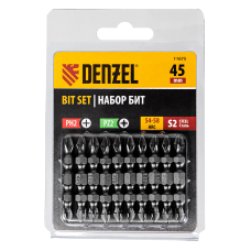 Бита DENZEL двухсторонняя, PH2-PZ2 х 45 мм, сталь S2, 10 шт. Бита DENZEL двухсторонняя, PH2-PZ2 х 45 мм, сталь S2, 10 шт.