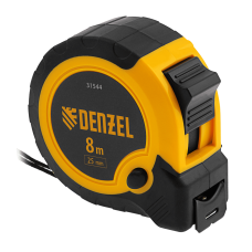 Рулетка DENZEL 8м х 25мм, двухкомп. корпус, кнопка-пауза Рулетка DENZEL 8м х 25мм, двухкомп. корпус, кнопка-пауза