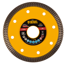 Диск алмазный отрезной DENZEL 115 х 22,2мм, сплошной, супертонкий, горячий пресс, сухой/мокрый рез Диск алмазный отрезной DENZEL 115 х 22,2мм, сплошной, супертонкий, горячий пресс, сухой/мокрый рез