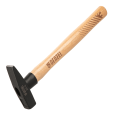 Молоток слесарный DENZEL 200 г, кованый квадратный боек, буковая рукоятка Молоток слесарный DENZEL 200 г, кованый квадратный боек, буковая рукоятка