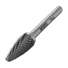 Борфреза по металлу DENZEL твердосплавная, параболическая, тип-F, 12 мм Борфреза по металлу DENZEL твердосплавная, параболическая, тип-F, 12 мм